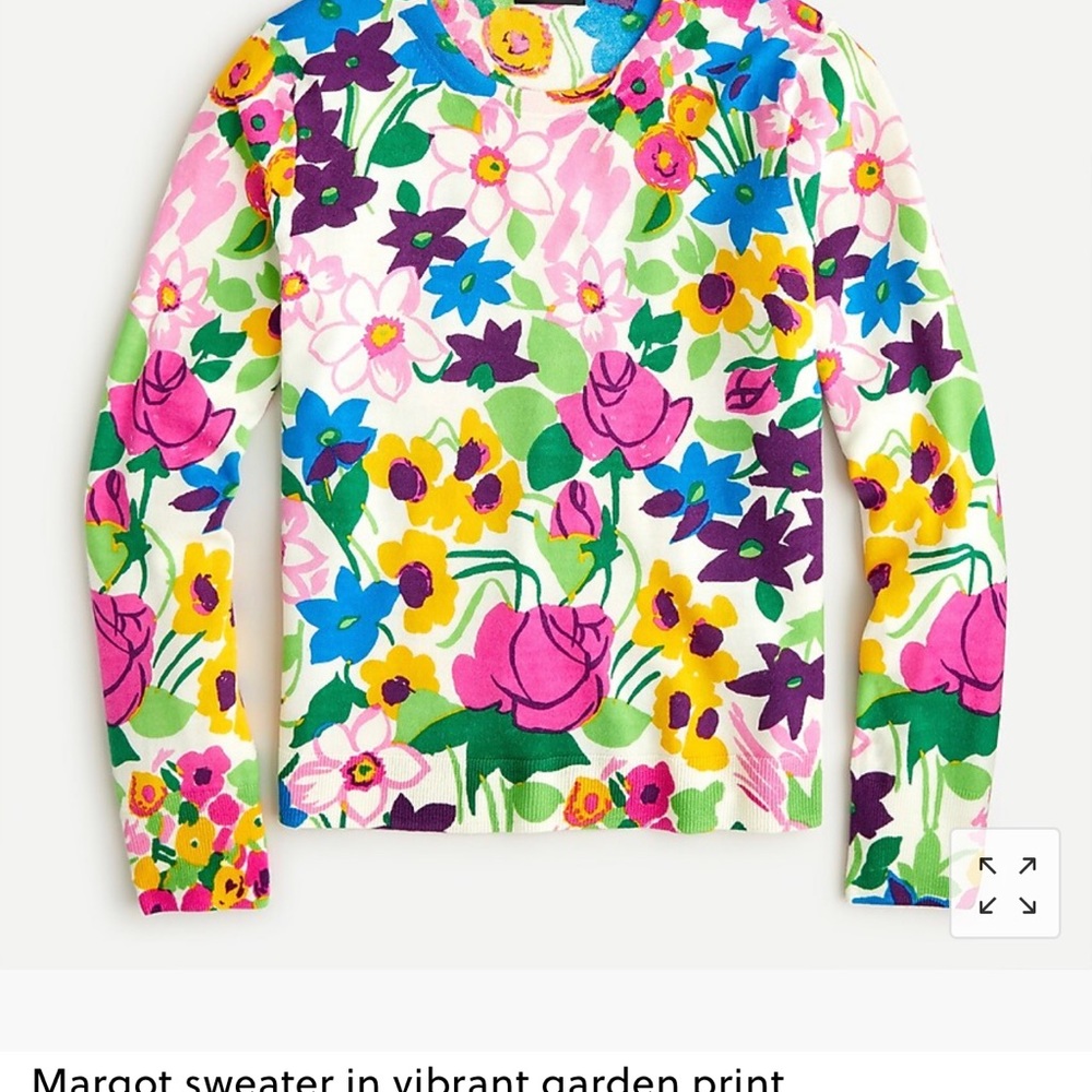 J CREW MARGOT PULLOVER SWEATER WITH FLOWERS